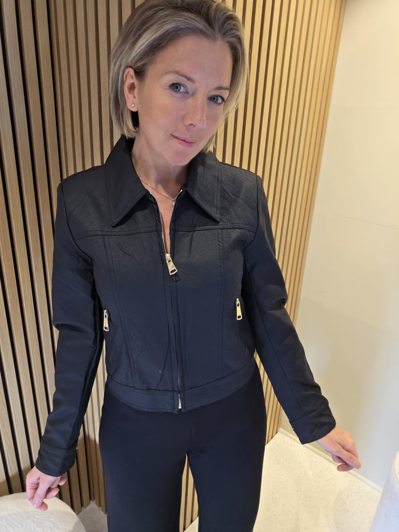 Veste en simili - Noir – Image 2