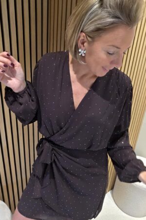 Robe Strass Cindy - Marron