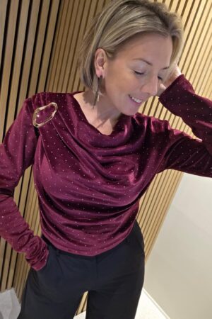 Blouse Strass&Velours - Bordeaux
