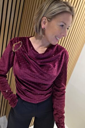 Blouse Strass&Velours - Bordeaux