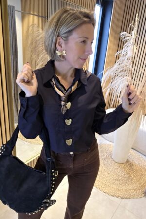 Chemisier Coeur&Foulard - Noir