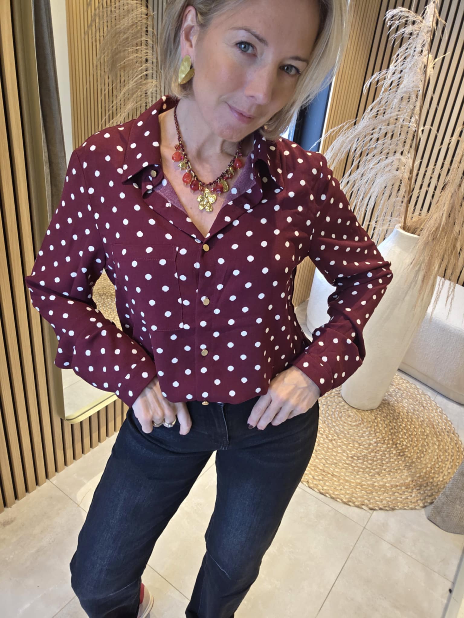Chemisier Pois - Bordeaux