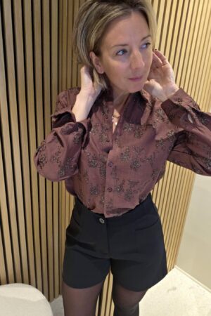 Chemisier brodé Tiffany - Marron