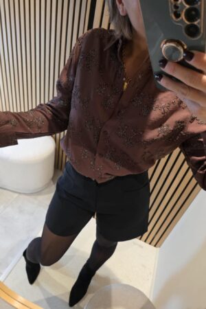 Chemisier brodé Tiffany - Marron