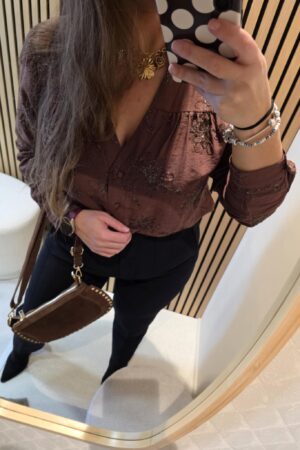 Lilie Plus - Chemisier brodé - Marron