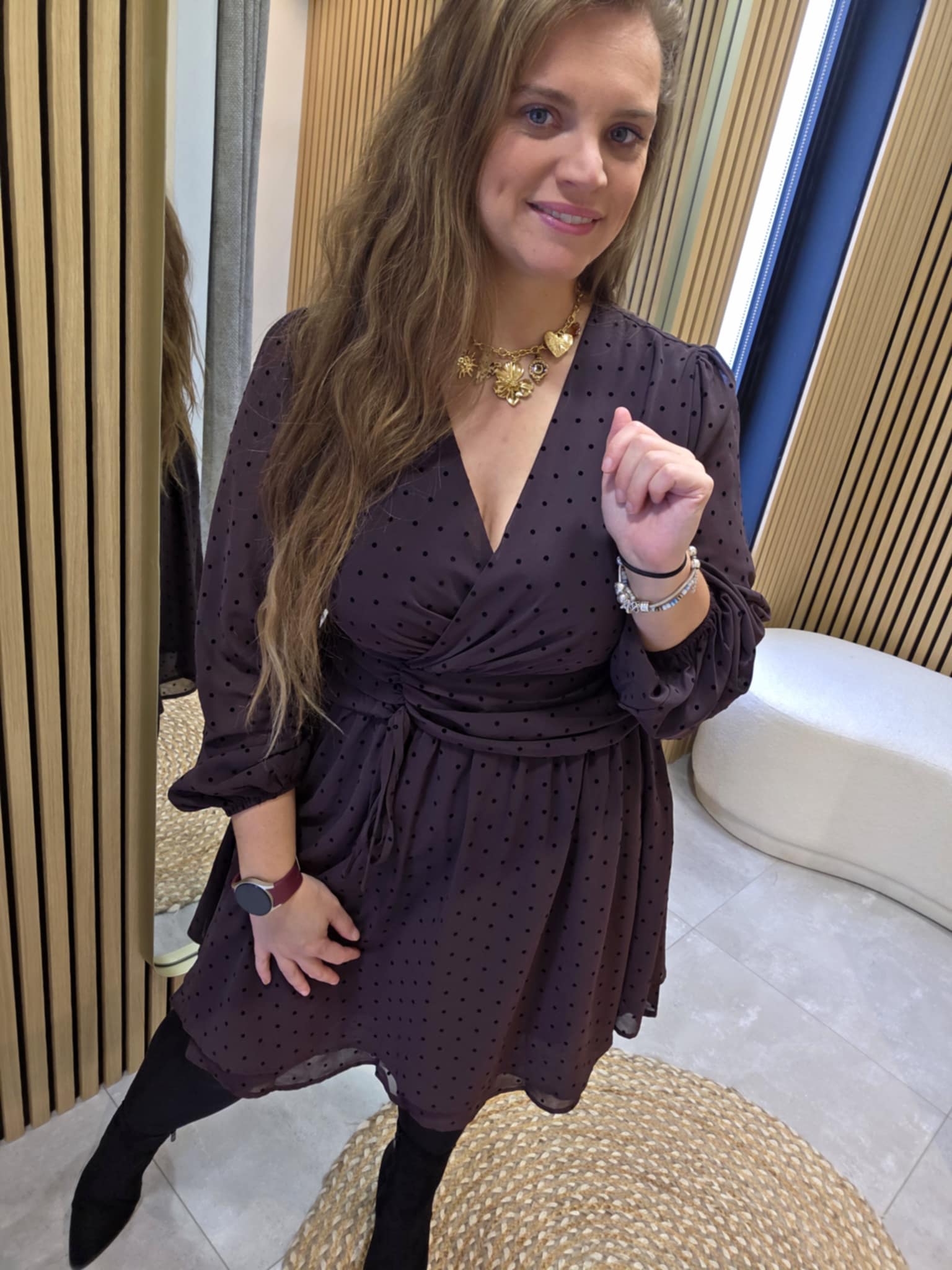 Lilie Plus - Robe petits pois - Marron