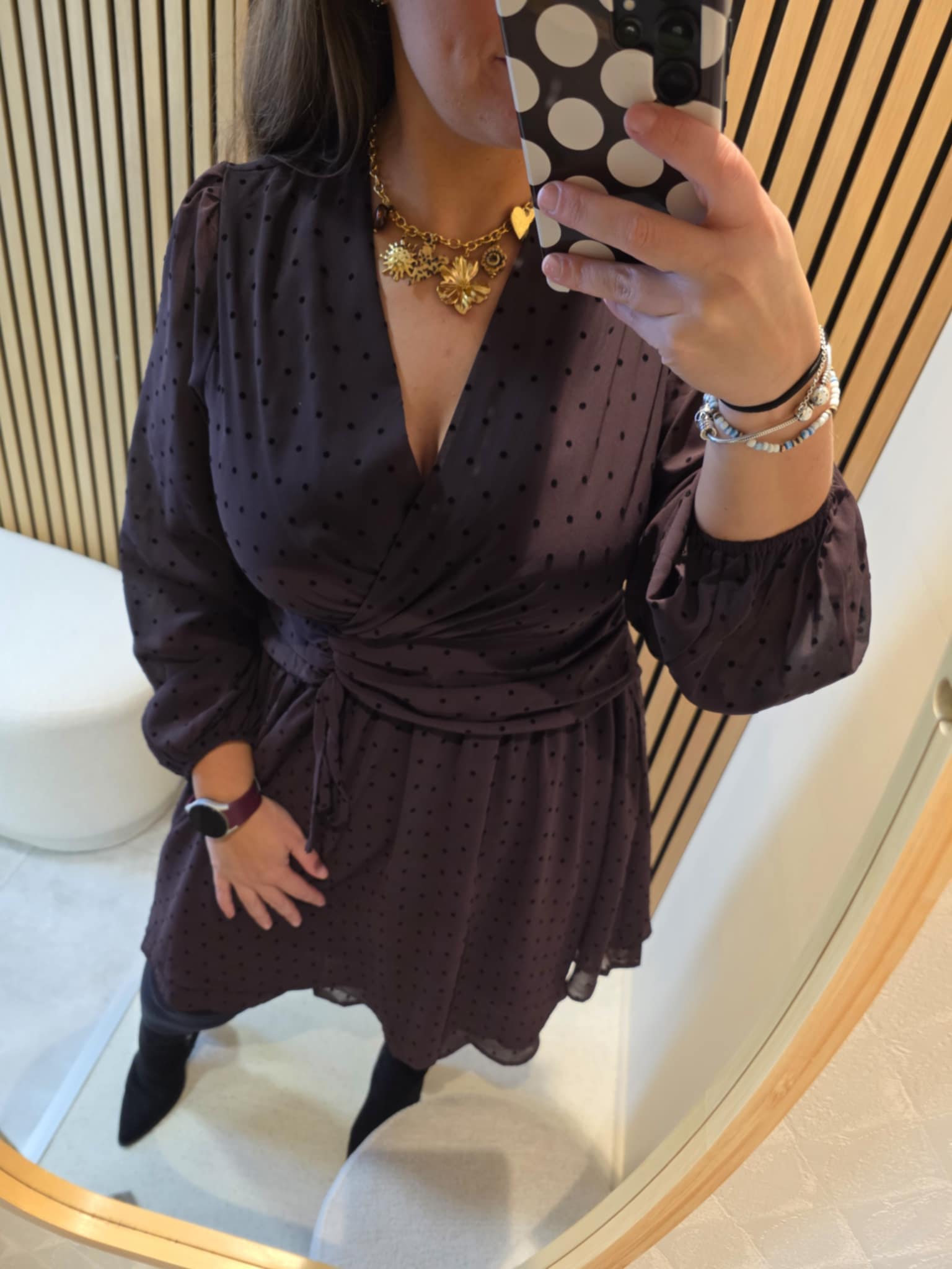 Lilie Plus - Robe petits pois - Marron – Image 2