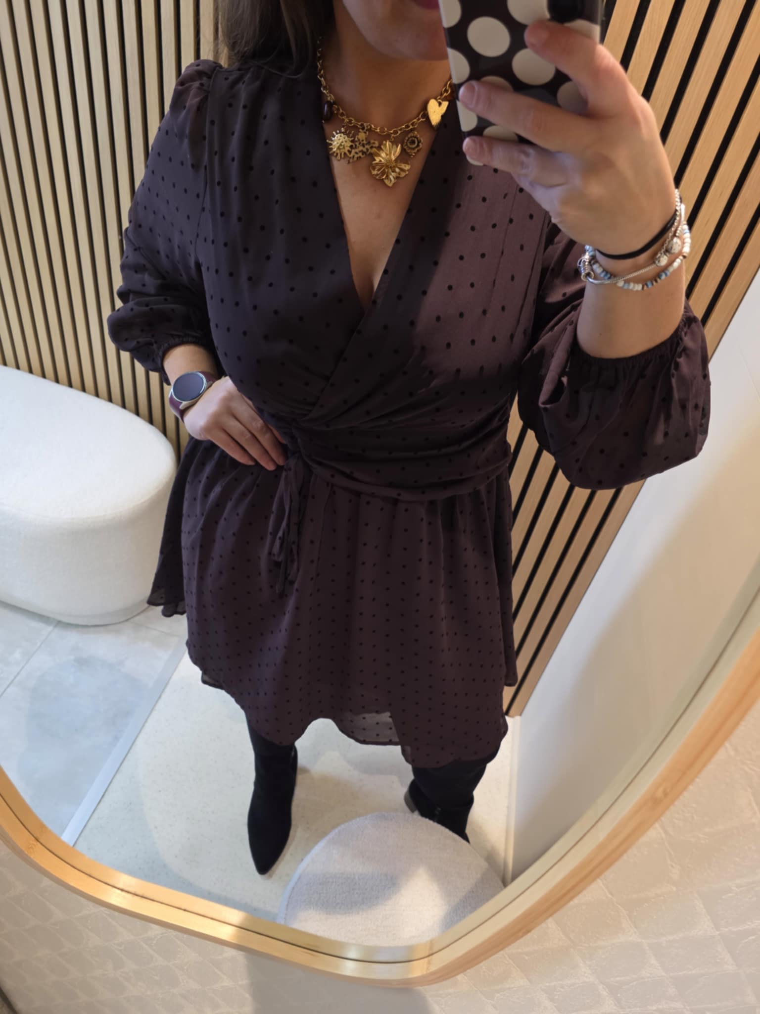 Lilie Plus - Robe petits pois - Marron – Image 4