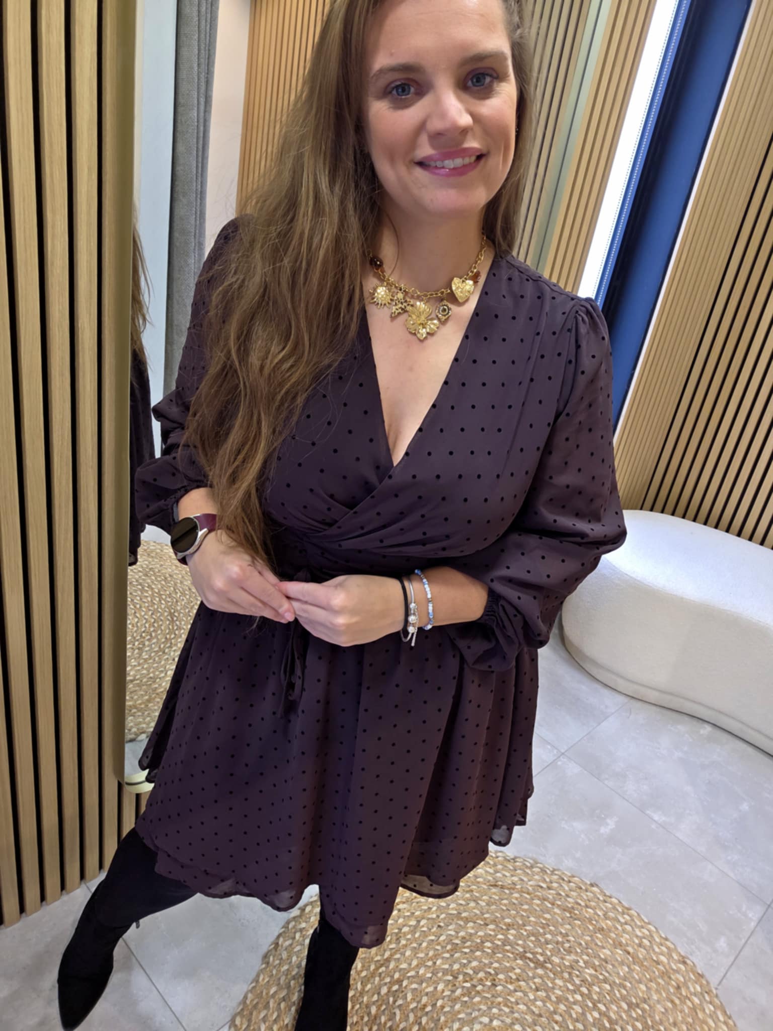 Lilie Plus - Robe petits pois - Marron – Image 3