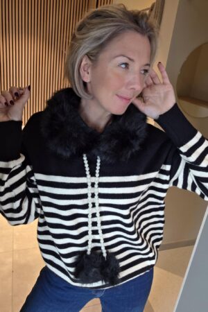 Pull rayé Daniela - Noir