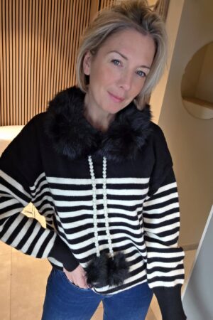 Pull rayé Daniela - Noir