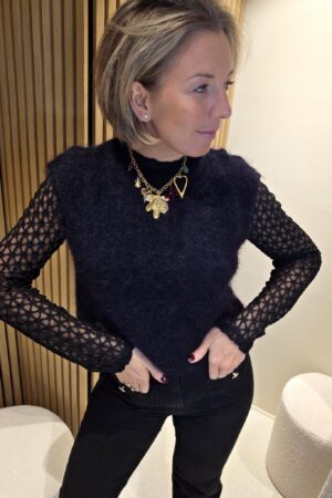 Sous-pull dentelle - Noir