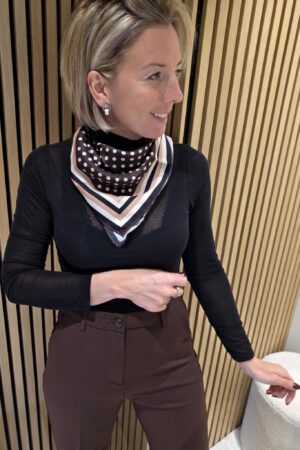 Foulard carré soie - Marron