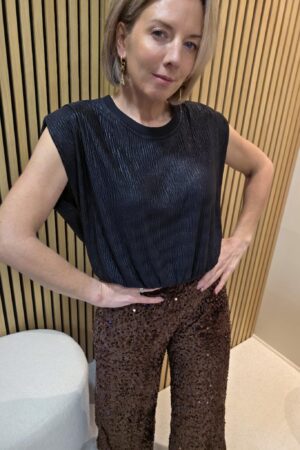 Pantalon à sequins - Marron