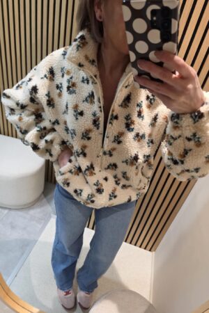 GILET Polar Zippé - Écru fleuri