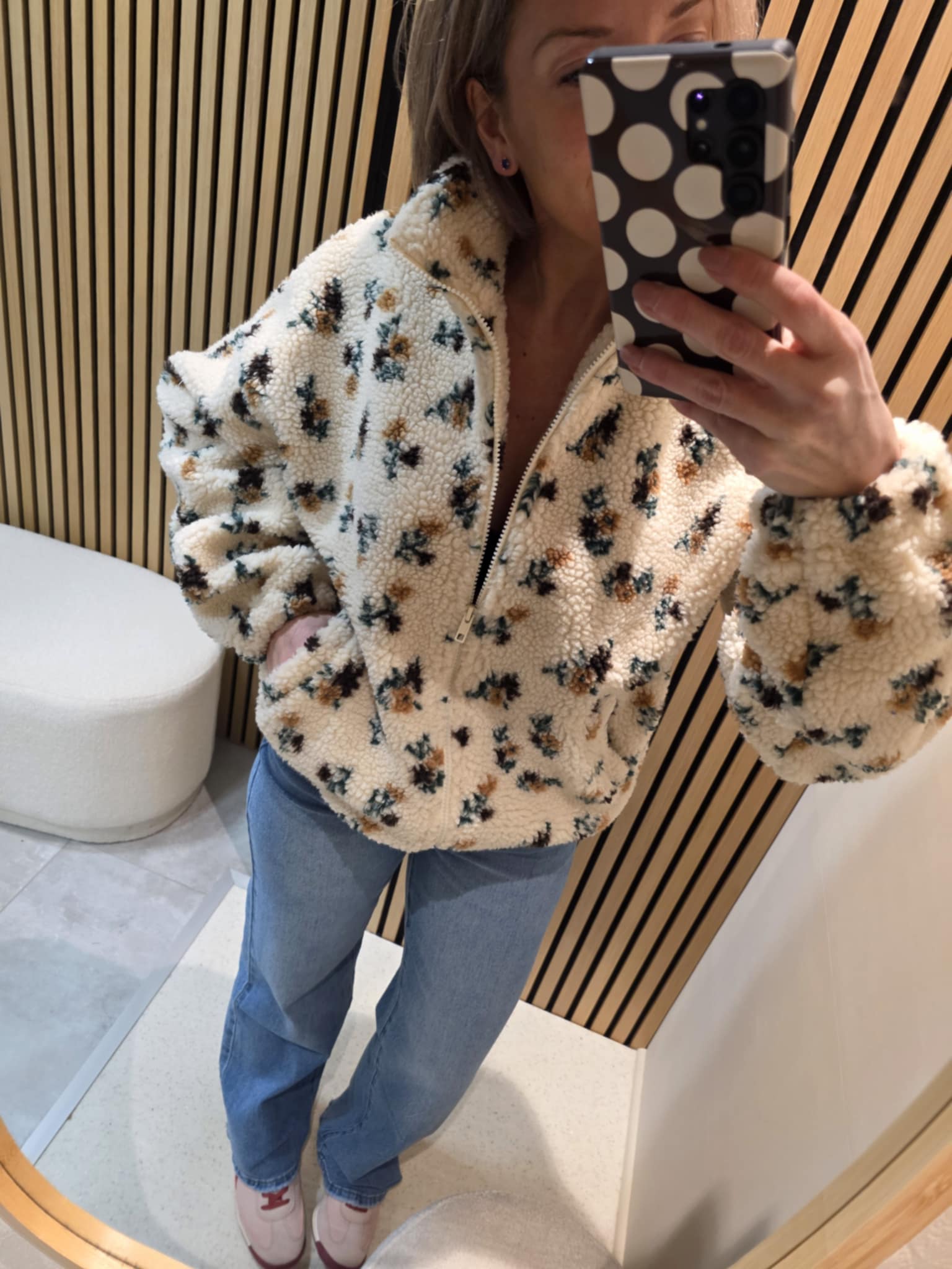 GILET Polar Zippé - Écru fleuri – Image 4