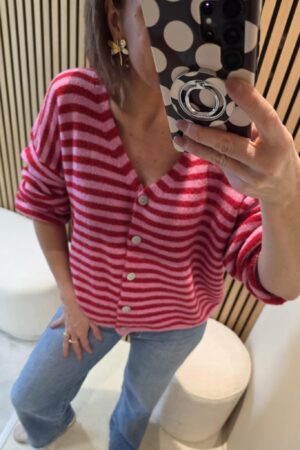 Pull/Gilet rayé réversible