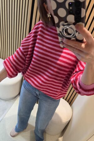 Pull/Gilet rayé réversible