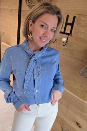 Chemise jeans avec noeud