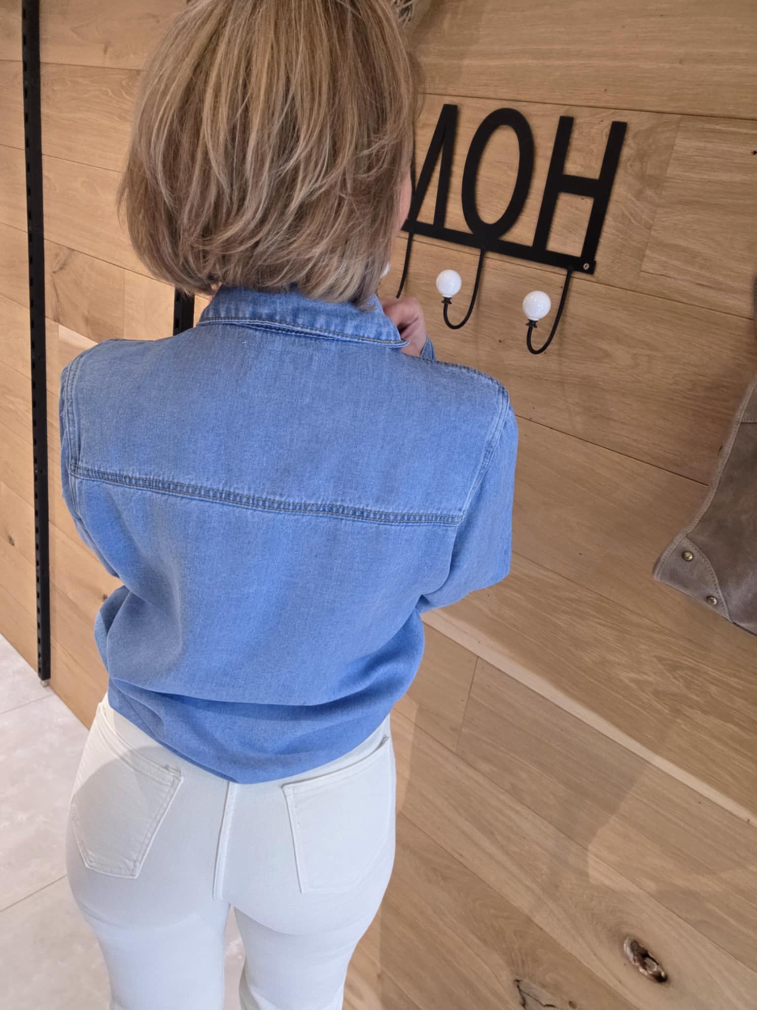 Chemise jeans avec noeud – Image 2