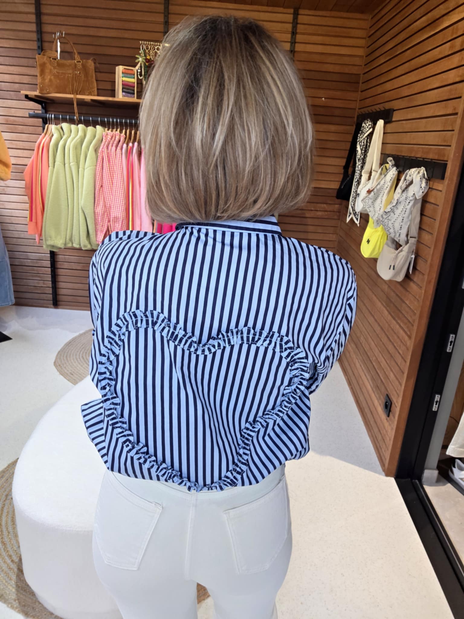 Chemisier ligné Nathéa - Bleu