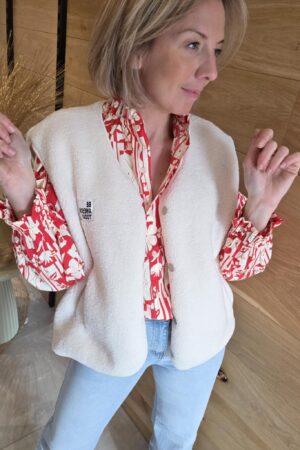 Chemisier Roberta - Rouge/écru