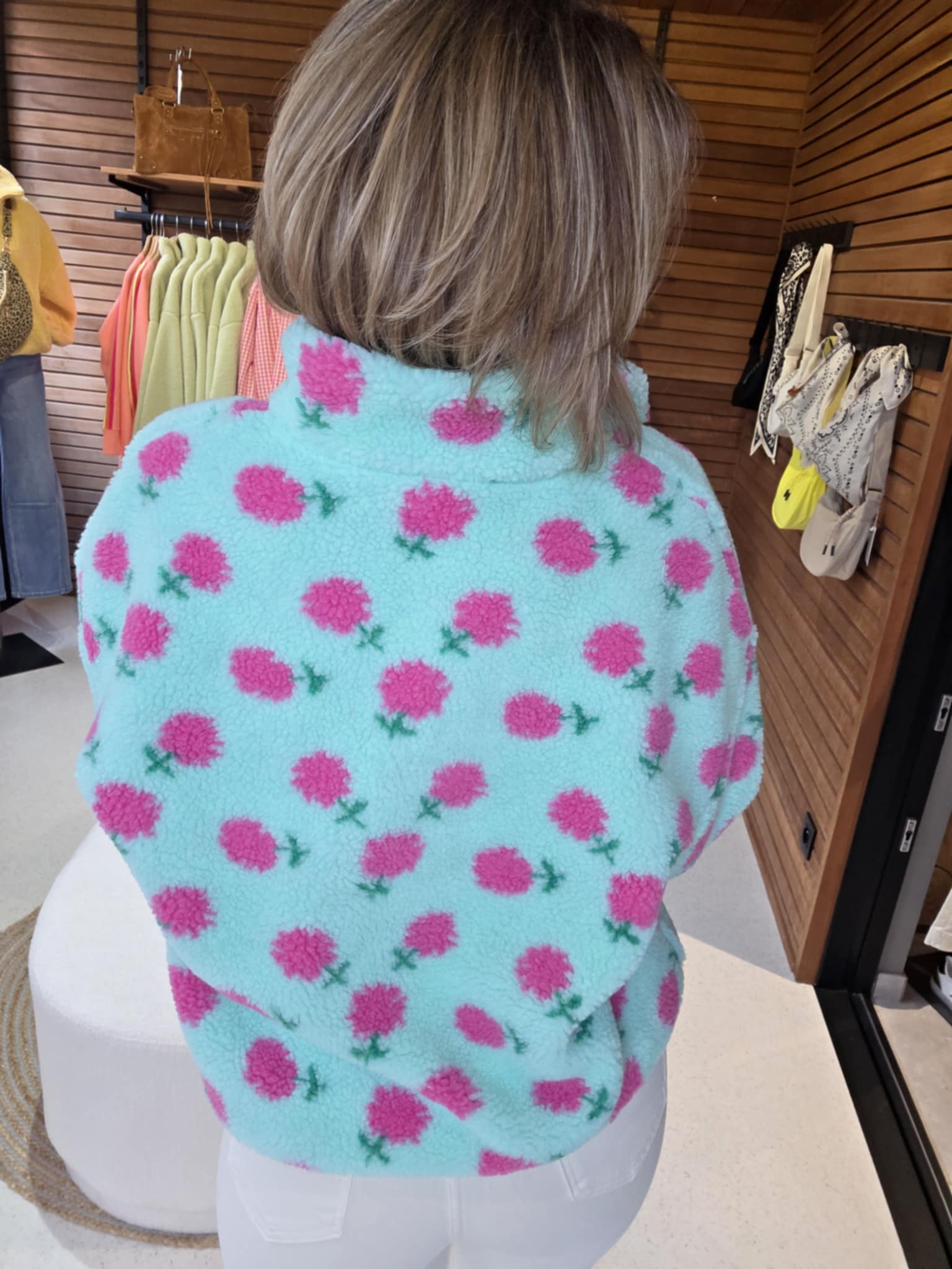 Sweat polaire - Turquoise&Fleurs – Image 2
