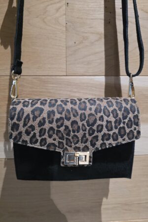 Sac en cuir - Noir&Léopard
