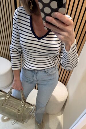 Pull Marinière - Blanc/Marine