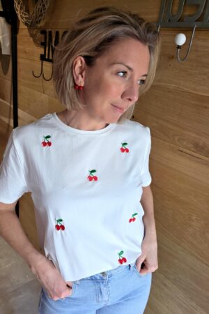 T-shirt Cerises - Blanc