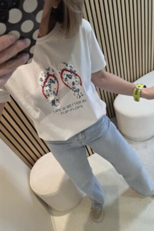 T-shirt Flip-Flops - Blanc