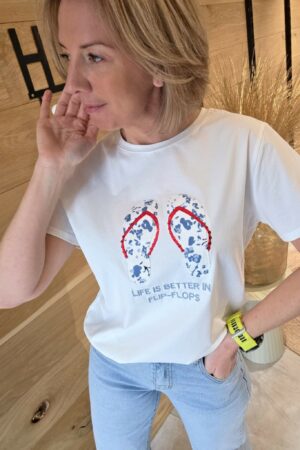 T-shirt Flip-Flops - Blanc