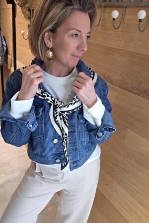 Veste en jean lignée