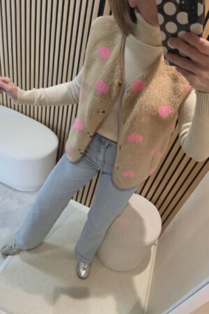Gilet Coeurs - Beige