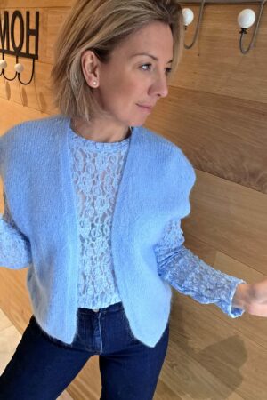 Blouse dentelle - Bleu