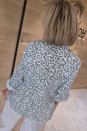 Chemise gaze de coton - Léopard Kaki