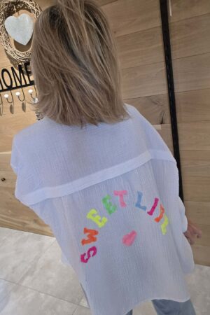 Chemise gaze de coton - Sweet Life - Blanc