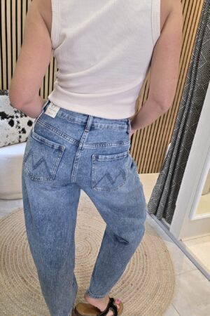 Jeans Barrel à paillettes - Bleu