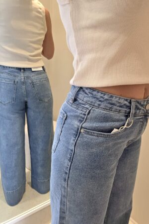 Jeans avec rebord - Bleu