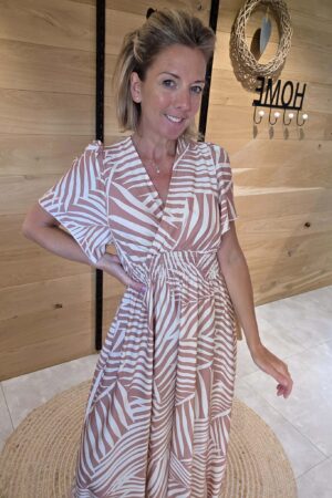 Robe Nelly - Vieux Rose/Écru