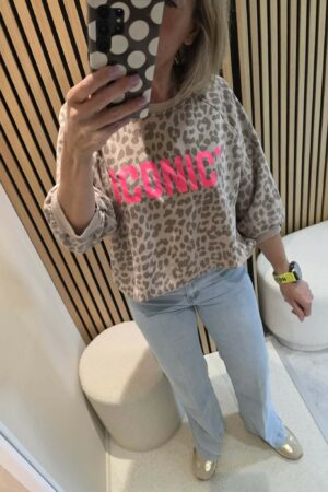 Sweat Léopard Iconic - Taupe