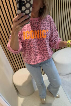 Sweat Léopard Iconic - Rose Fuchsia