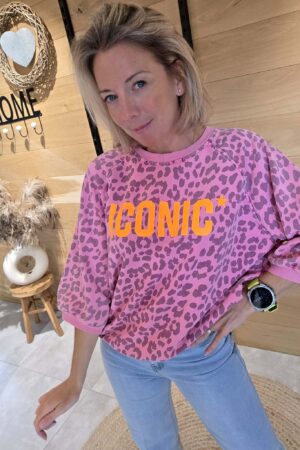 Sweat Léopard Iconic - Rose Fuchsia
