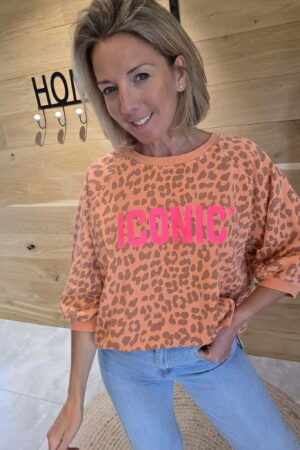 Sweat Léopard Iconic - Orange