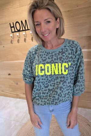 Sweat Léopard Iconic - Vert