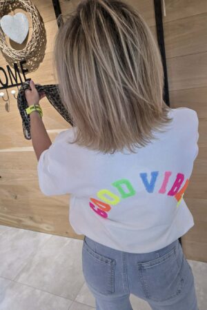 T-Sweat Good Vibes - Blanc