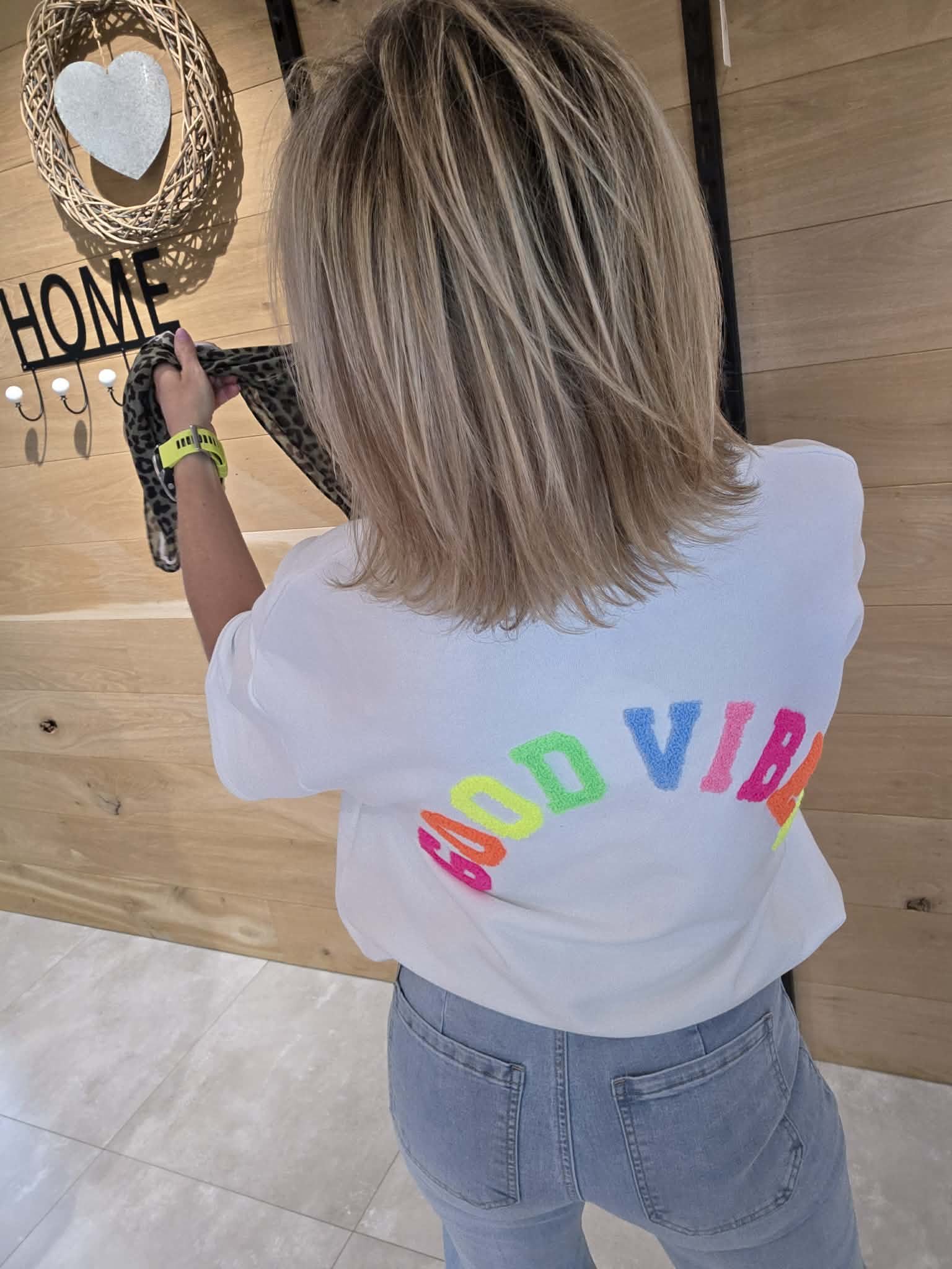 T-Sweat Good Vibes - Blanc