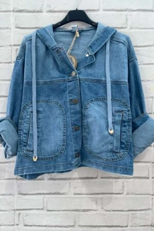 Veste jeans à capuche