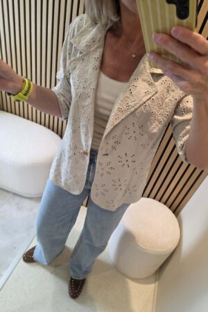 Blazer broderie + Top - Beige