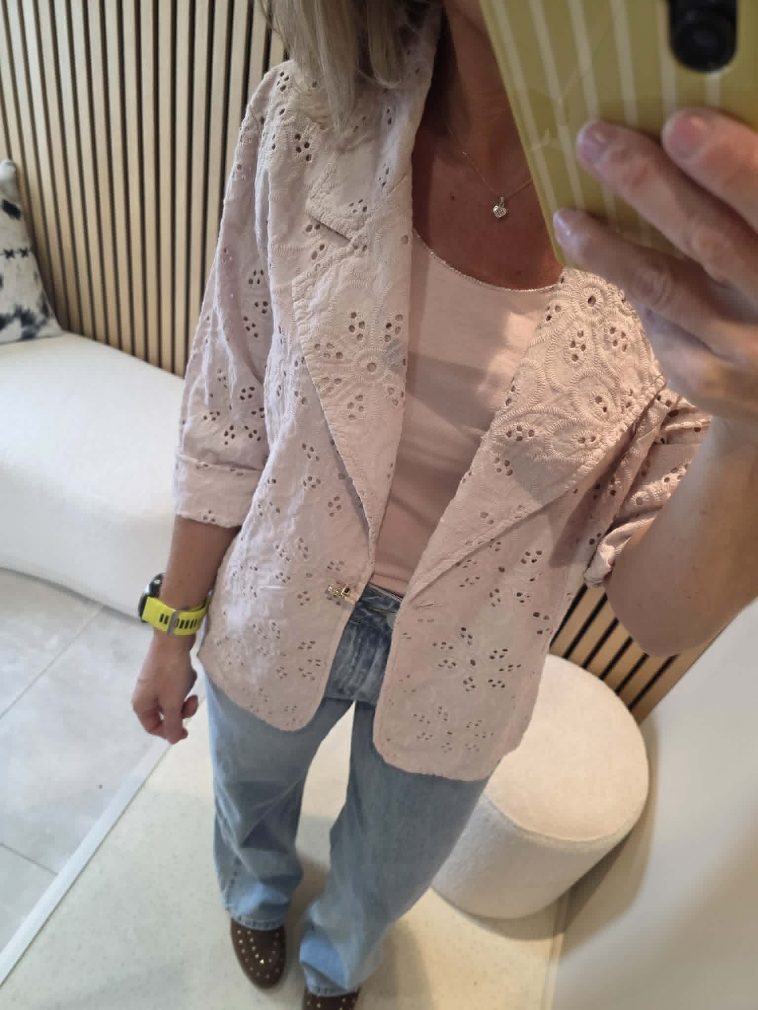 Blazer broderie + Top - Vieux Rose